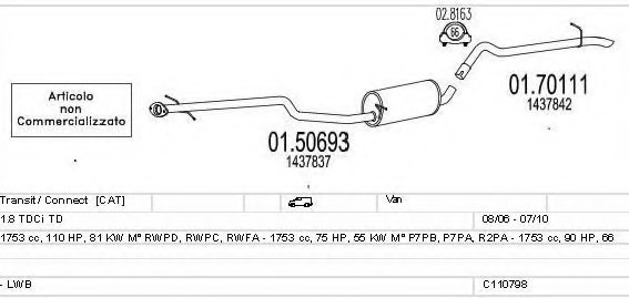 MTS C110798011407 Exhaust System